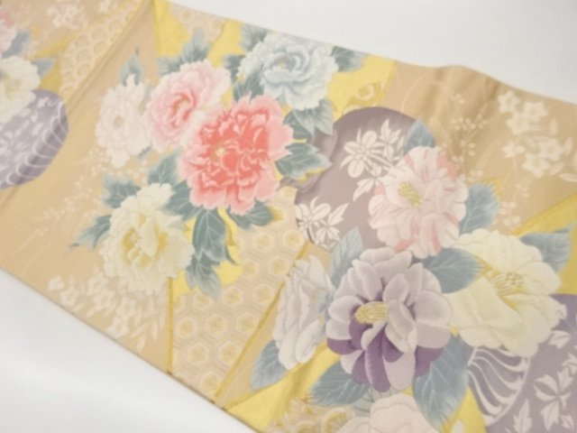 JAPANESE KIMONO / FUKURO OBI / WOVEN FLOWER & CLASSICAL PATTERN 